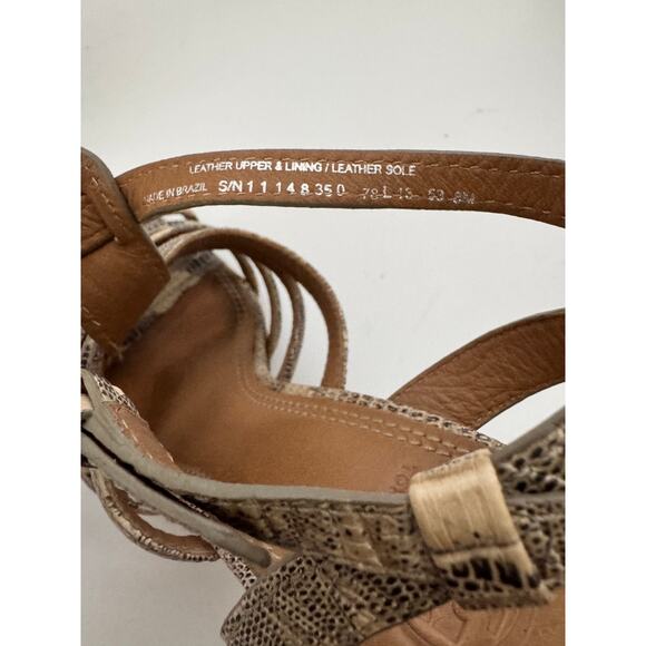 TORY BURCH Women’s 9M Strappy Heels Snakeskin Leather High Heel Sandals - Picture 4 of 9